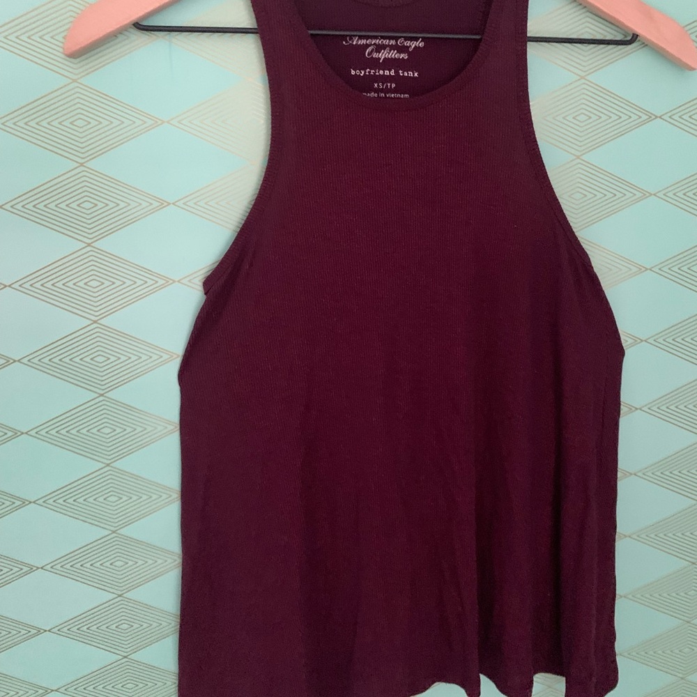 Burgundy boyfriend tank